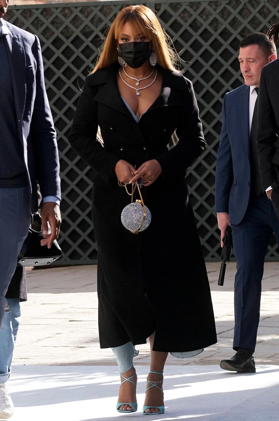 Beyonce looked glamorous as she attended with Jay Z the second wedding ceremony of Alexandre Arnault and Géraldine Guyot in Venice, Italy on October 16, 2021.