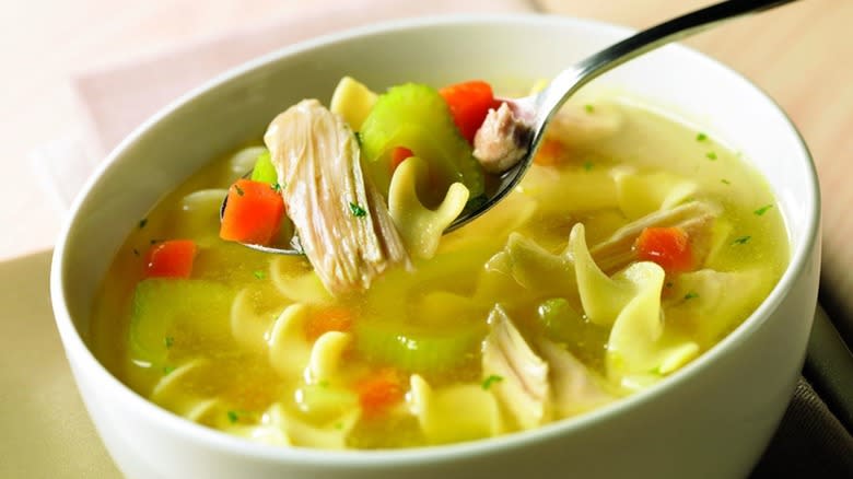 bowl of chicken noodle soup