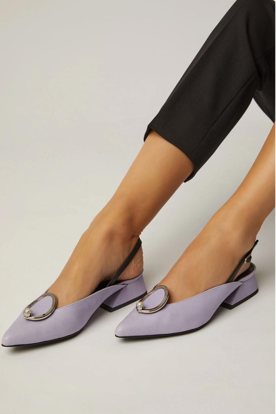 Zizi Slingback Leather Pumps by Yuul Yie