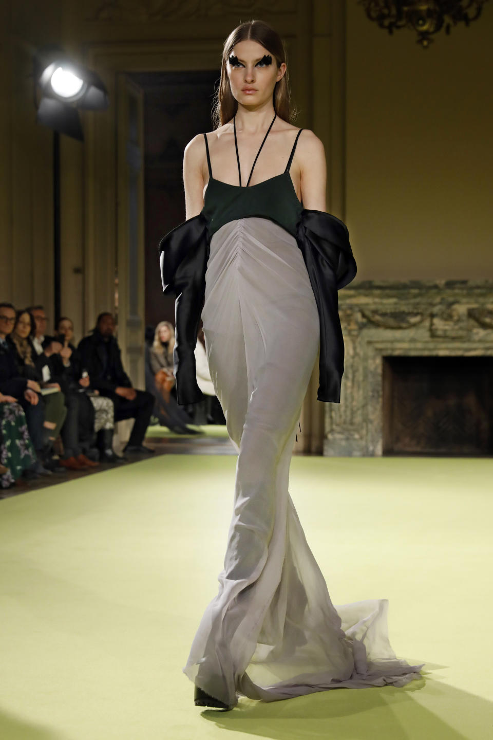 The Vera Wang collection is modeled during Fashion Week in New York, Tuesday, Feb. 11, 2020. (AP Photo/Richard Drew)