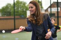 <p>Kate Middleton picked up a paddle for a quick round of ping-pong at The Way Youth Zone in Wolverhampton on May 13, 2021.</p><p><strong>More:</strong> <a href="https://www.townandcountrymag.com/society/tradition/g37003043/royal-family-playing-tennis-photos/" rel="nofollow noopener" target="_blank" data-ylk="slk:The Best Photos of the Royals Playing Tennis;elm:context_link;itc:0;sec:content-canvas" class="link ">The Best Photos of the Royals Playing Tennis</a></p>