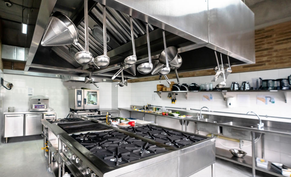 large empty restaurant kitchen