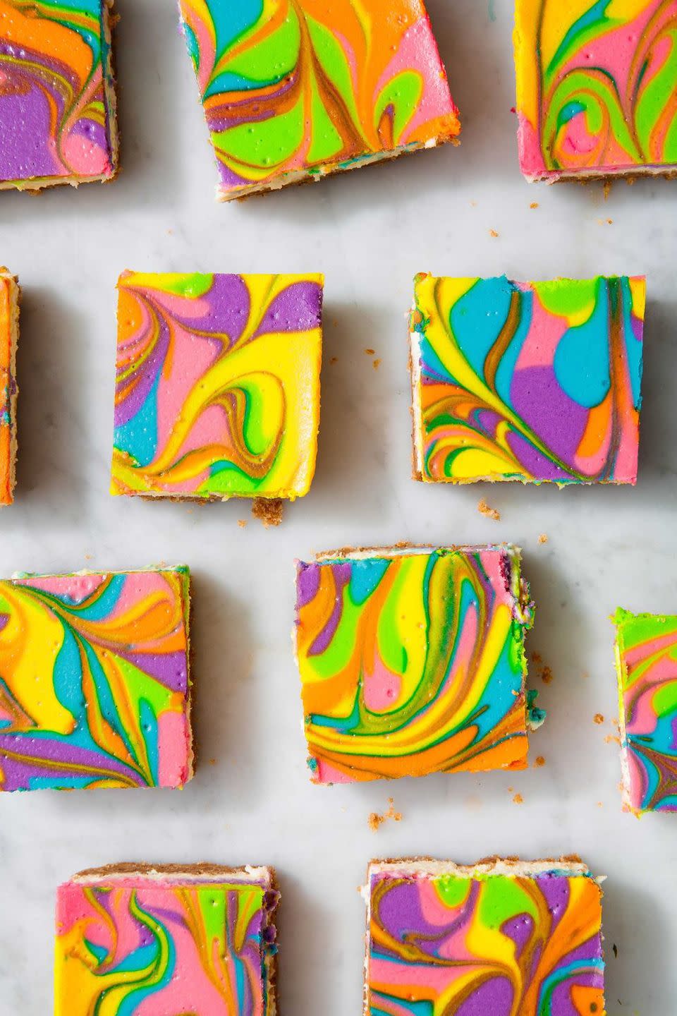 Rainbow Vanilla Cheesecake Bars