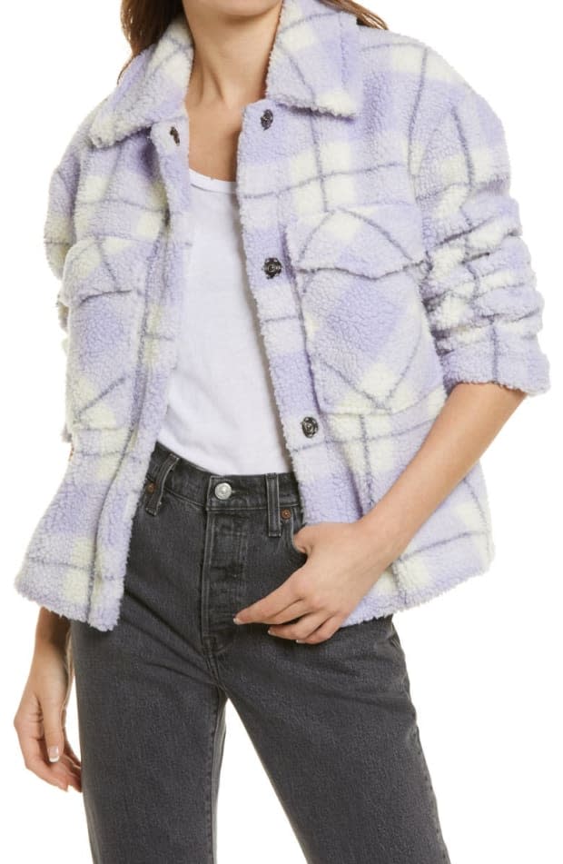 <p>Avec Les Filles Plaid Faux Shearling Teddy Trucker Jacket, $100 (from $189), <a href="https://rstyle.me/+ya0QZAa8owix4JsLvZR8sQ" rel="nofollow noopener" target="_blank" data-ylk="slk:available here;elm:context_link;itc:0;sec:content-canvas" class="link ">available here</a> (sizes XS-XXL). </p>