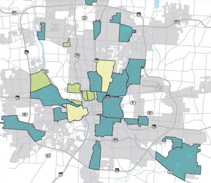 Columbus officials want to expand city tax abatements from these existing areas to almost the entire city.