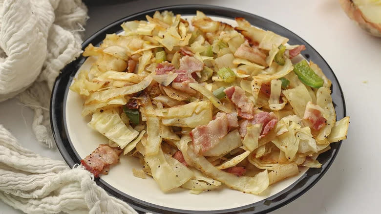 Southern fried cabbage and bacon