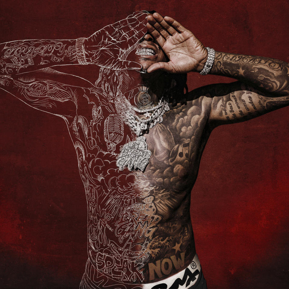 This album cover image shows "Speak Now" by Moneybagg Yo. (CMG/N-less/Interscope via AP)