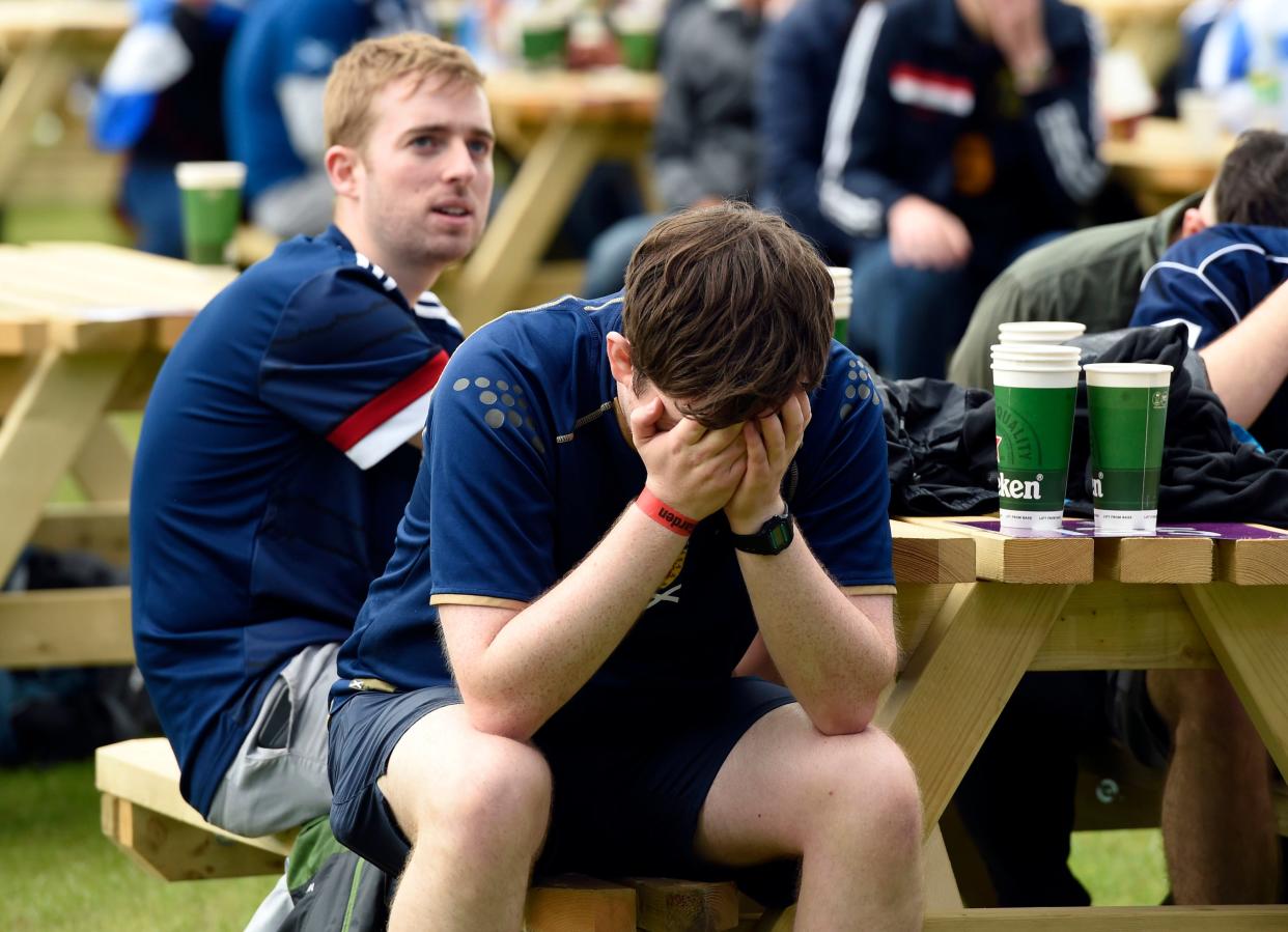 Scotland fans at the Fan Zone in Glasgow. (PA)