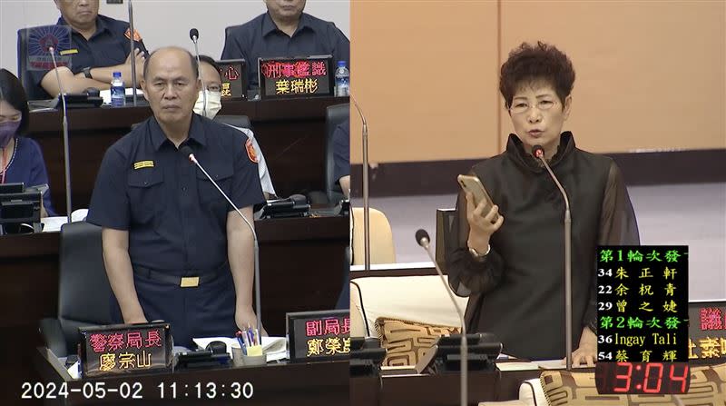 台南市議員警察局長廖宗山表示，將會與刑事局分析詐騙樣態，研擬如何從源頭阻斷。（圖／翻攝翻攝台南市議會YT）