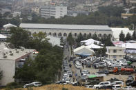 This photo shows the venue where the Loya Jirga will be held, in Kabul, Afghanistan, Sunday, Aug. 9, 2020. A traditional Afghan council concluded Sunday with hundreds of delegates agreeing to free 400 Taliban members, paving the way for an early start to negotiations between Afghanistan's warring sides. (AP Photo/Rahmat Gul)