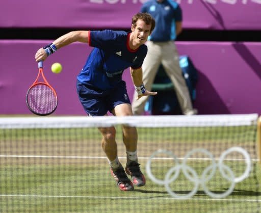 Britain's Andy Murray during his men's tennis singles final against Roger Federer at the London Olympics on August 5. Murray takes the third seeding at Cincinnati despite the Scot having some doubt concerning his fitness after complaining of knee pain and pulling out after his first match in Toronto