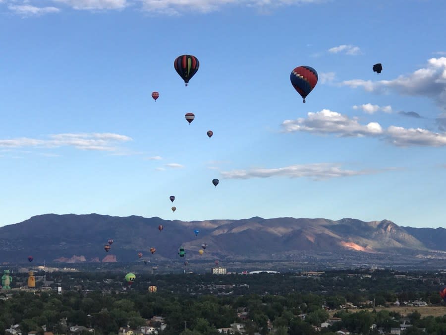 Hot air balloons rise over Colorado Springs on the final morning of the 2019 Labor Day Lift Off. / Shawn Shanle - FOX21 News