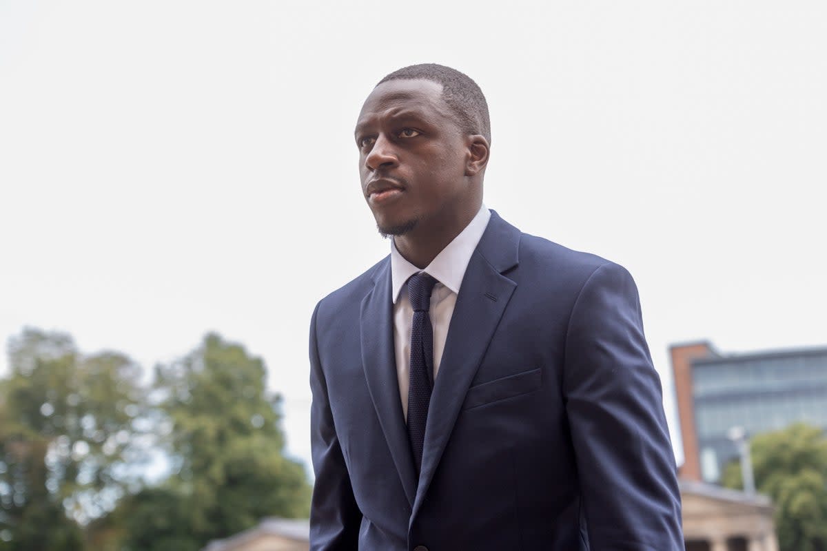 Benjamin Mendy arrives at Chester Crown Court where he is accused of eight counts of rape, one count of sexual assault and one count of attempted rape, relating to seven young women (David Rawcliffe/PA) (PA Wire)