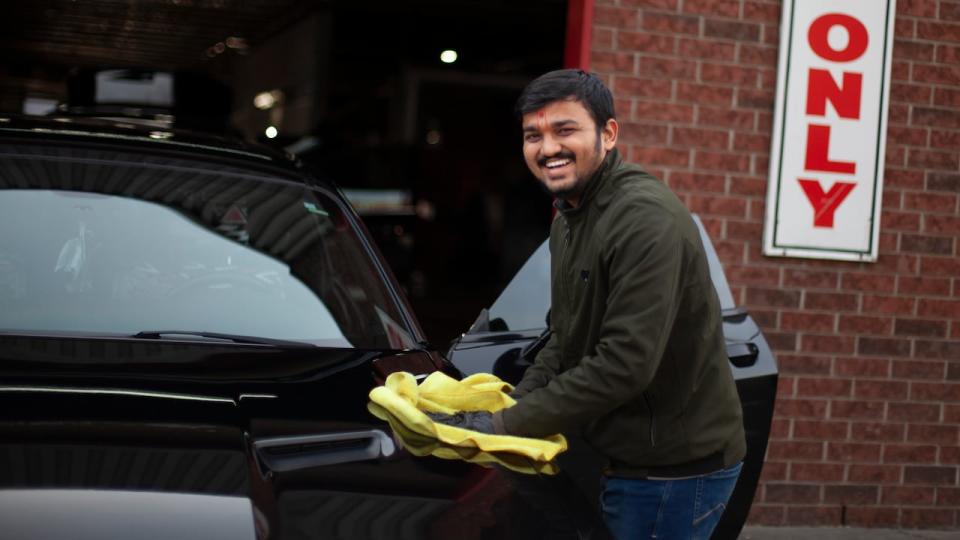 It was busier than usual at Spee-Dee Auto Wash on Langlois Ave., on an unseasonably warm February afternoon, Monday, Feb. 26, 2024.