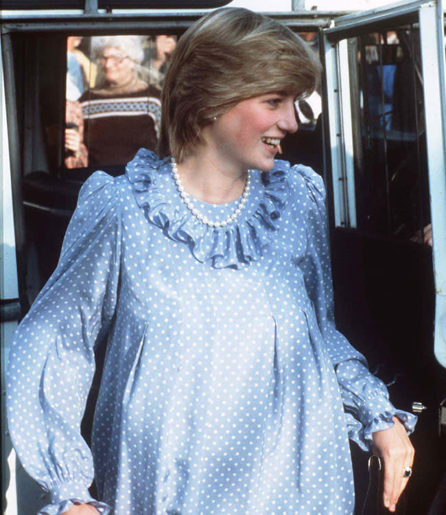 SCILLY ISLES, UNITED KINGDOM - APRIL 30: Diana, Princess of Wales, seven months pregnant in April 1984 in Scilly Isles, United Kingdom. (Photo by Anwar Hussein/Getty Images)