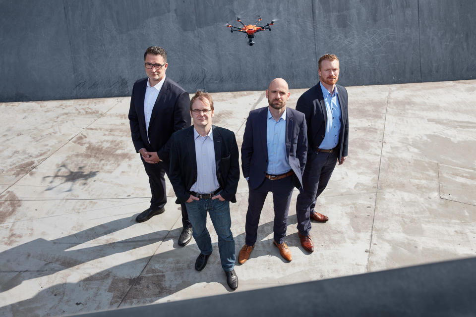 Die Macher hinter dem Startup Flynex aus Hamburg: Christian Caballero, Holger Dirksen, Michael Petrosjan und Andreas Dunsch (v.l.). - Copyright: Flynex