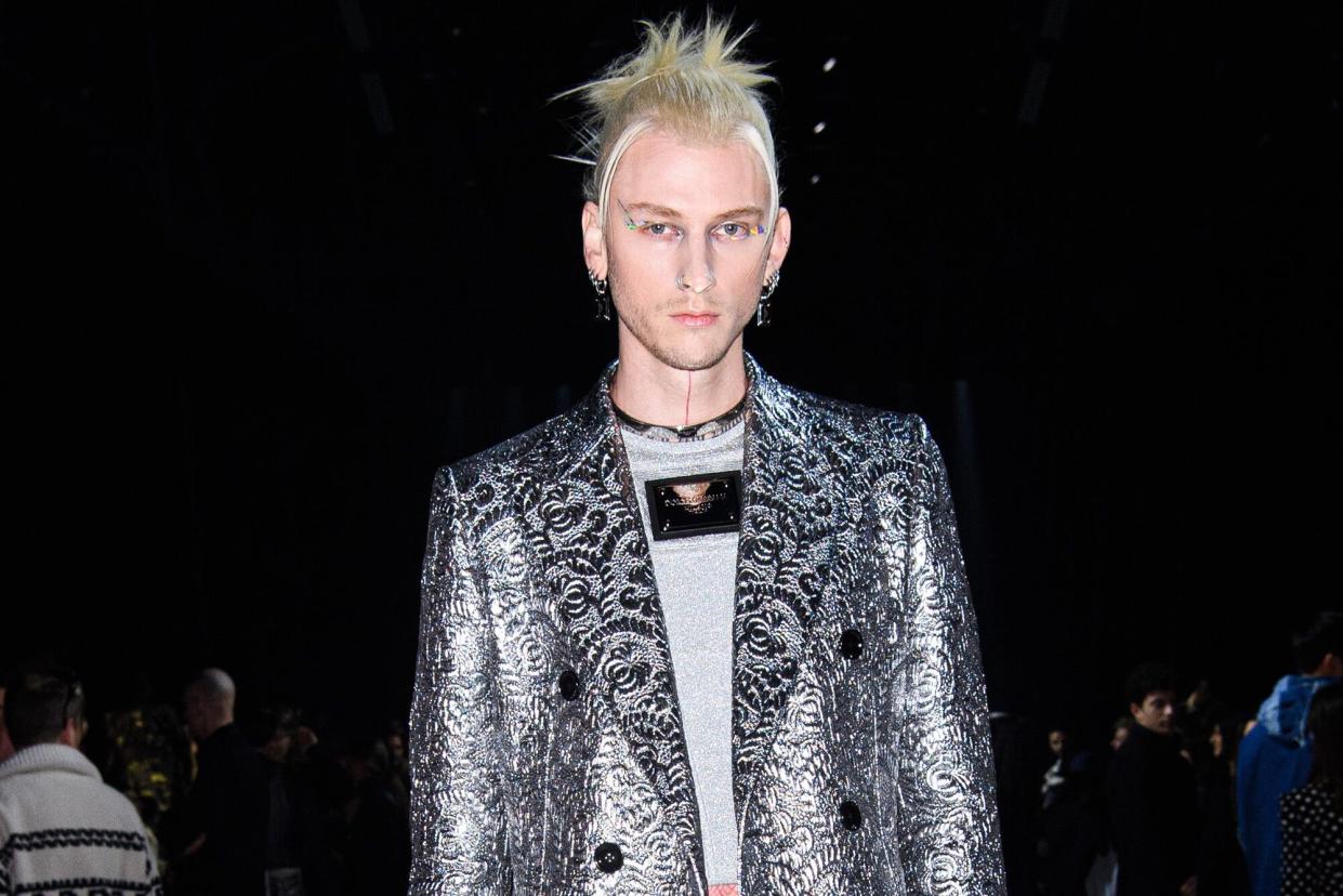 Machine Gun Kelly Milan Fashion Week Men Fall/Winter 23-24 Dolce & Gabbana Fashion Show - Front Row Milan, Italy Milan Fashion Week Men, Dolce & Gabbana Fashion Show, Front Row, Milan, Italy - 14 Jan 2023