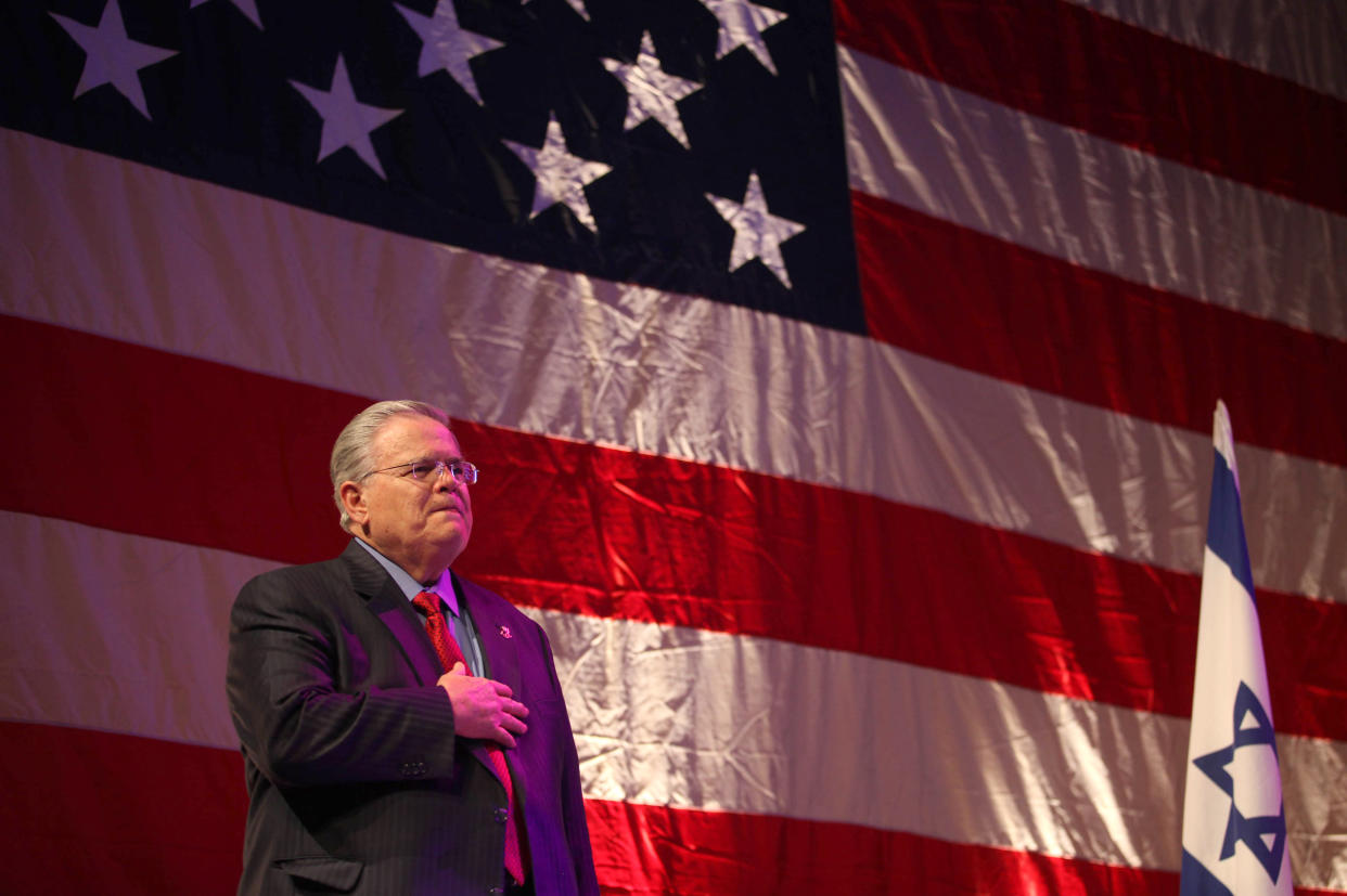 Televangelical Rev. John Hagee attends a Christians United for Israel summit in Jerusalem, on March 8, 2010. (Photo: Gali Tibbon/AFP/Getty Images)