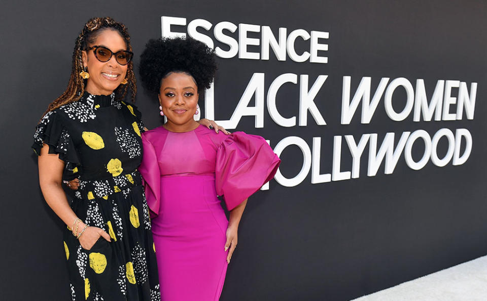 Channing Dungey and Quinta Brunson attend the 2023 ESSENCE Black Women In Hollywood Awards at Fairmont Century Plaza on March 09, 2023 in Los Angeles, California.