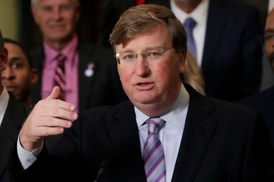 Mississippi Republican Gov. Tate Reeves was one of several Republican governors at the Texas border for a border security event Sunday.