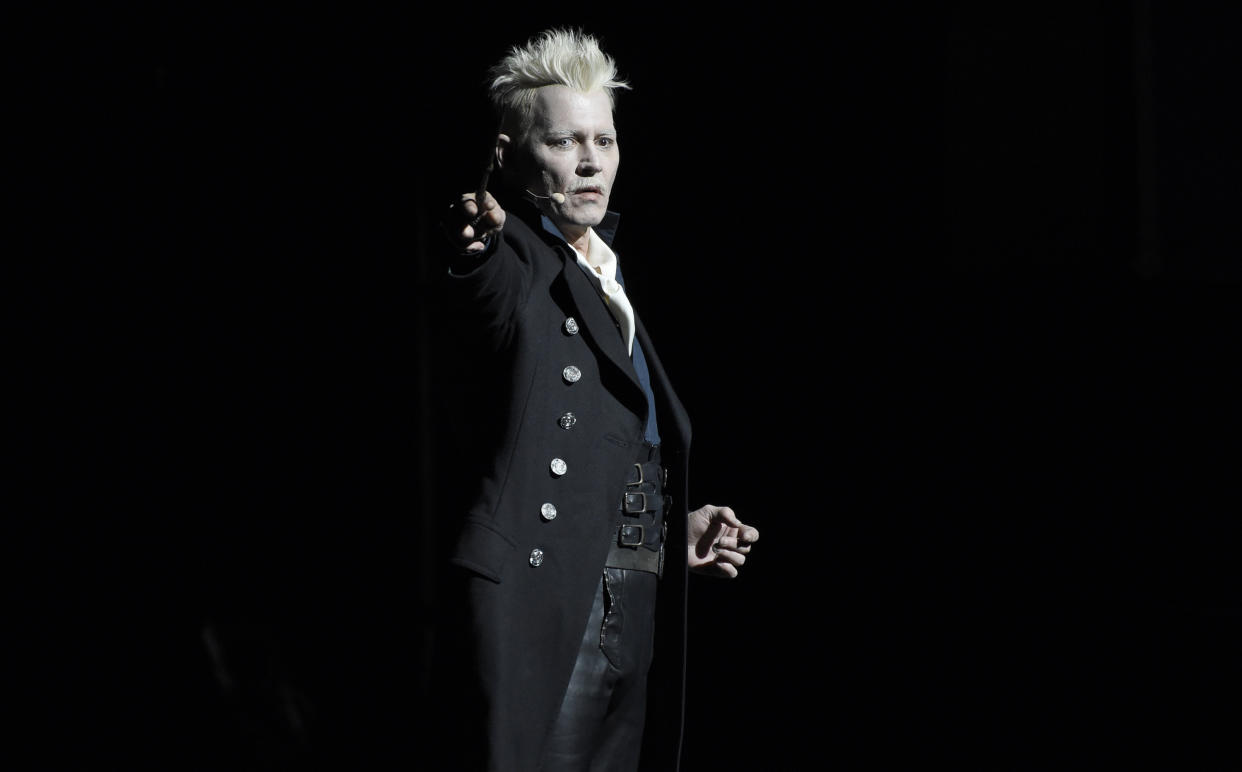 Johnny Depp appears in character as Gellert Grindelwald. (Photo: Chris Pizzello/Invision/AP)