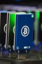 A chain of block erupters used for Bitcoin mining is pictured at the Plug and Play Tech Center in Sunnyvale, California October 28, 2013. REUTERS/Stephen Lam