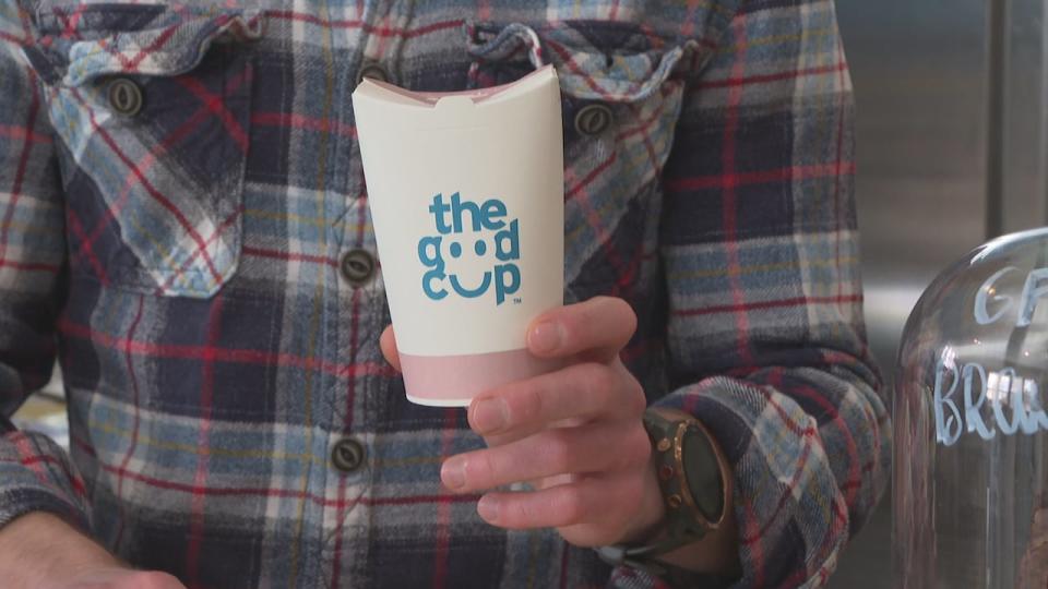 The Good Cup brand cups are a fully-paper cup that does not use a lid and can be fully composted, said Knead a Brake owner Raphaël Amiot-Savard.
