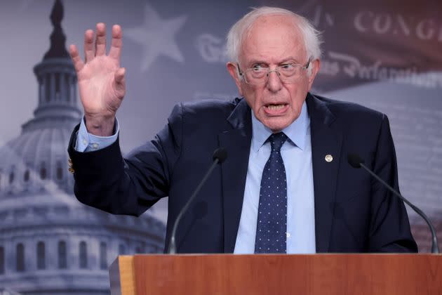 Sen. Bernie Sanders answers questions during a press conference at the U.S. Capitol on Oct. 6 in Washington, D.C. (Photo: Win McNamee via Getty Images)