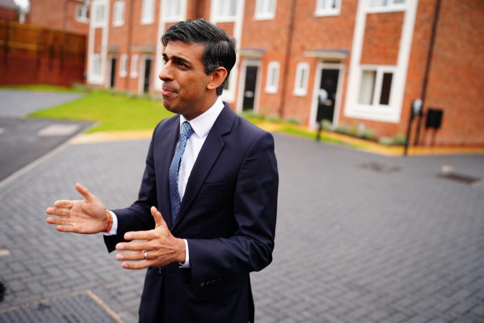 Prime minister Rishi Sunak was also talking about housing on Monday (PA Wire)