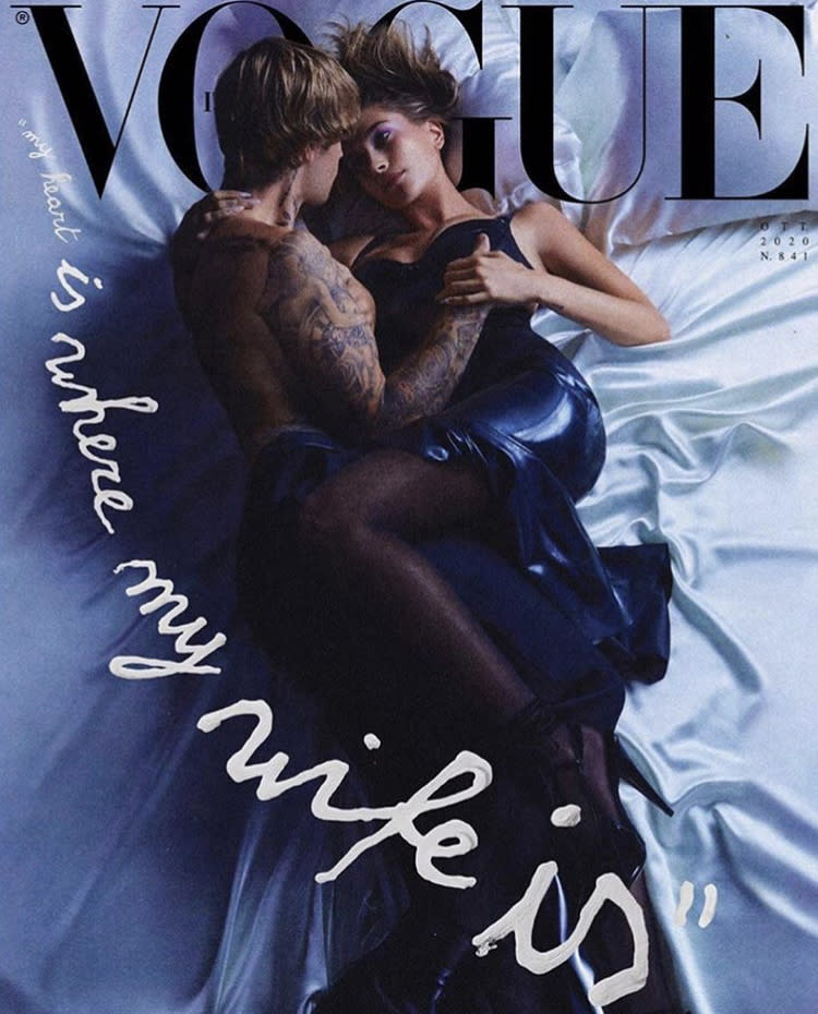 Justin & Hailey Bieber登上新一期《Vogue Italia》封面。（截自Vogue Italia IG）