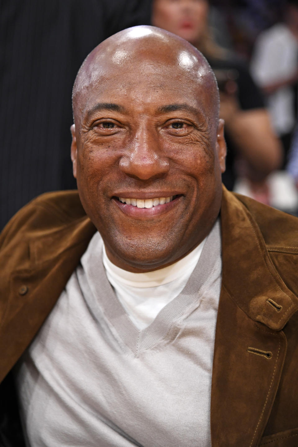 Byron Allen attends game three of the Western Conference Finals between the Los Angeles Lakers and the Denver Nuggets at Crypto.com Arena on May 20, 2023 in Los Angeles, California. NOTE TO USER: User expressly acknowledges and agrees that, by downloading and or using this photograph, User is consenting to the terms and conditions of the Getty Images License Agreement.