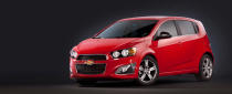 Along with the youth-targeted Code 130R and Tru 140S concepts, Chevrolet has revealed the 2013 Chevrolet Sonic RS at the 2012 Detroit Auto Show. The hot-hatch version of the budget five-door, it features the same 138-horsepower turbo as the standard Sonic but with a sportier suspension, four-wheel disc brakes, a tuned exhaust and RS-trimmed seats. Exterior tweaks include a slightly altered front bumper, side ground effects and a spoiler.