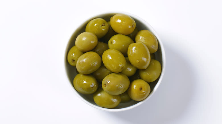 bowl of green olives