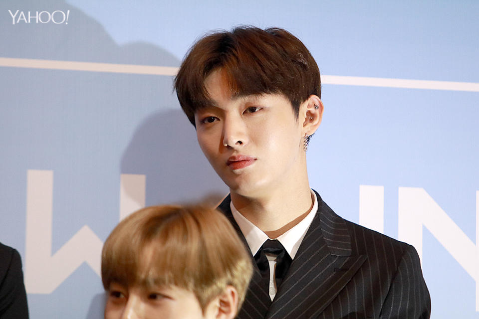 Yoon Ji-sung at Wanna One press conference in Singapore