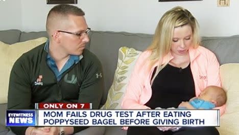 New mother Elizabeth Dominguez was shocked to fail a drug test.
