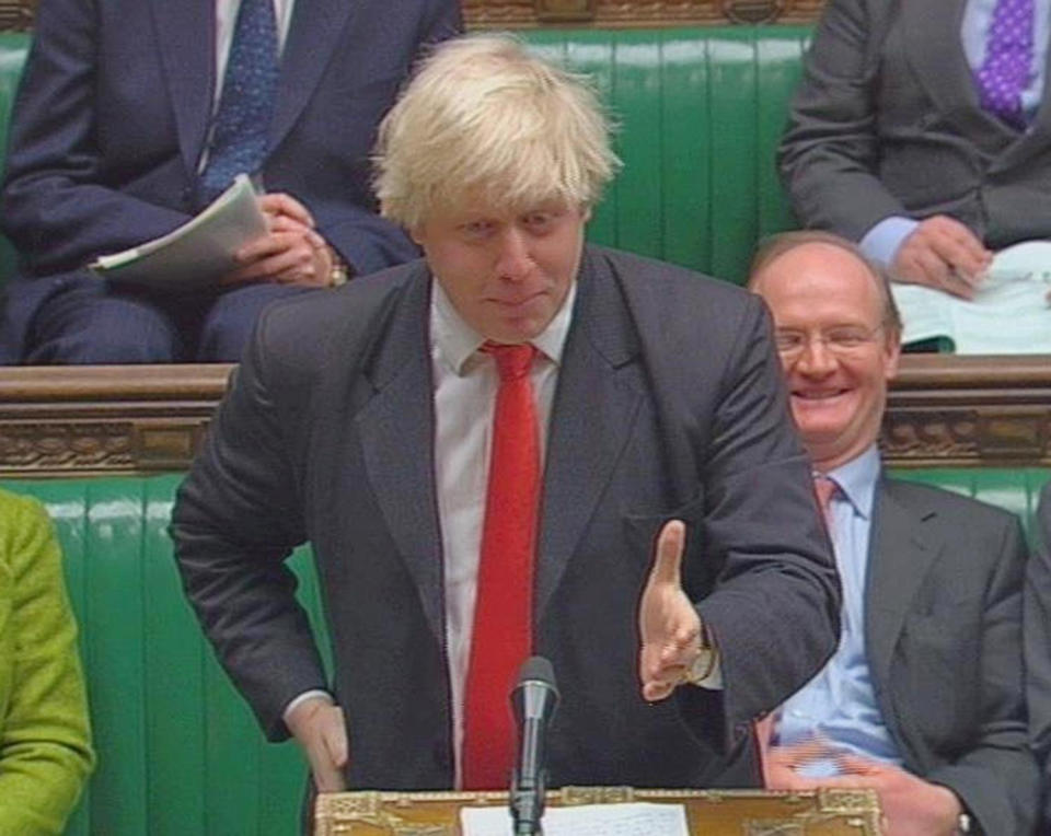 Shadow Education Minister Boris Johnson speaks during a session in the House of Commons Thursday January 12, 2006, when MPs can question Education Secretary Ruth Kelly and her ministers about her department. She has been under pressure after she admitted that several registered sex offenders were allowed to work in schools. See PA story EDUCATION Kelly. PRESS ASSOCIATION Photo. Photo credit should read: PA.