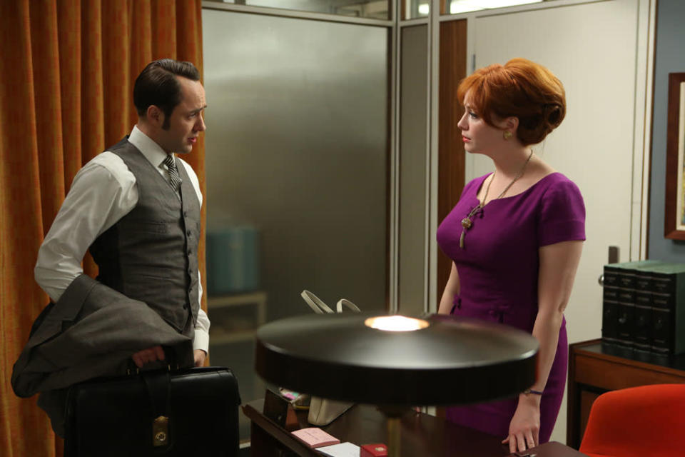 Pete Campbell (Vincent Kartheiser) and Joan Harris (Christina Hendricks) in the "Mad Men" episode, "The Better Half."