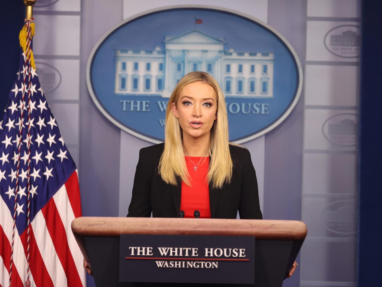  White House Press Secretary Kayleigh McEnany speaks in the James Brady Press Briefing Room on 07 January, 2021 (Getty Images)