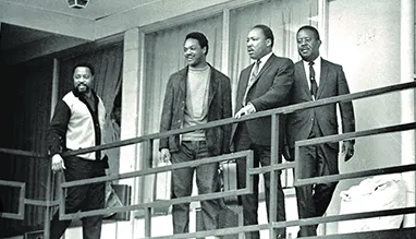 Rev. Jesse Jackson with Rev. Martin Luther King Jr. in Memphis, Tenn., shortly before King was assassinated in April 1968.