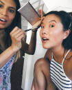 <p>Glam has begun. @jey_ventura is killin it with this monochromatic peach lewk. She is a new mommy! She had a beautiful baby girl 2 months ago and she’s already back at work. Amaze. — @allymaki #Wrecked </p>