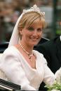 <p><strong>Wedding date: </strong>June 19, 1999</p><p><strong>Wedding tiara:</strong> Sophie married <a href="https://www.townandcountrymag.com/society/tradition/a12808670/prince-edward-facts/" rel="nofollow noopener" target="_blank" data-ylk="slk:Prince Edward, Queen Elizabeth's youngest son,;elm:context_link;itc:0;sec:content-canvas" class="link ">Prince Edward, Queen Elizabeth's youngest son,</a> in an intimate royal wedding <a href="https://www.townandcountrymag.com/society/tradition/g15881437/royal-weddings-history-windsor-castle-st-georges-chapel/" rel="nofollow noopener" target="_blank" data-ylk="slk:at Windsor Castle;elm:context_link;itc:0;sec:content-canvas" class="link ">at Windsor Castle</a> in 1999. Sophie's diamond tiara was a gift from the Queen. It was remodeled for Sophie by the crown jeweler, and was created out of four pieces of a crown that once belonged to Queen Victoria, <a href="https://www.theknot.com/content/royal-wedding-tiaras-princess" rel="nofollow noopener" target="_blank" data-ylk="slk:according to the Knot.;elm:context_link;itc:0;sec:content-canvas" class="link ">according to the <em>Knot</em>.</a></p>