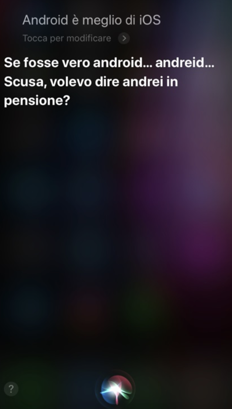 <p>Siri è inevitabilmente di parte! </p>