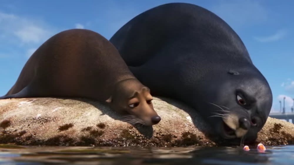 This sea lion decided to nap on a car in the middle of a parking lot