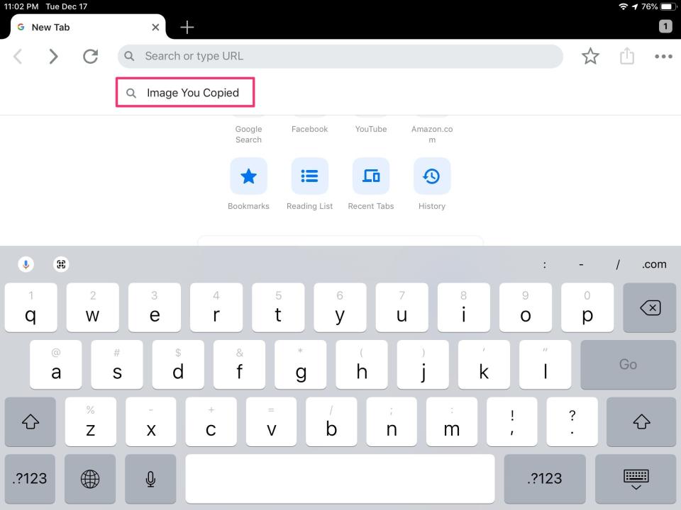How to reverse image search on iPad