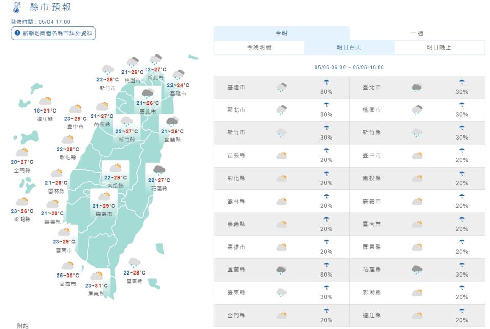 (圖取自氣象局)