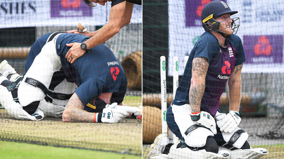 Ben Stokes was hit in the groin during a nets session. (Getty Images)