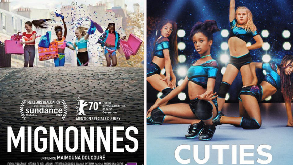 Netflix and French posters for Mignonnes/ Cuties