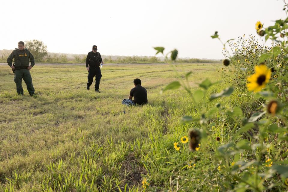 An unaccompanied minor from Guatemala is detained by Border Patrol agents along the Rio Grande Valley Sector on June 25, 2019. The minor traveled with a group but became lost once they crossed into the United States illegally.