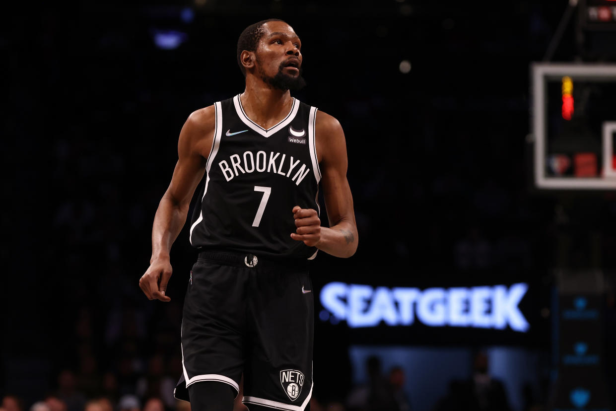 Kevin Durant #7 of the Brooklyn Nets is a fantasy superstar when healthy