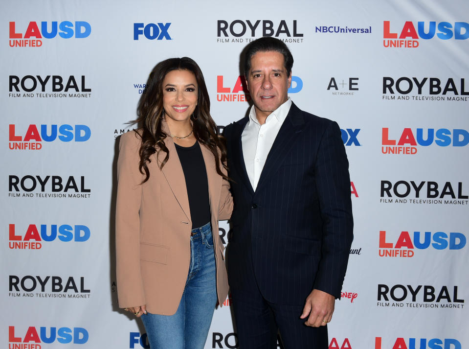 Eva Longoria and Alberto M. Carvalho